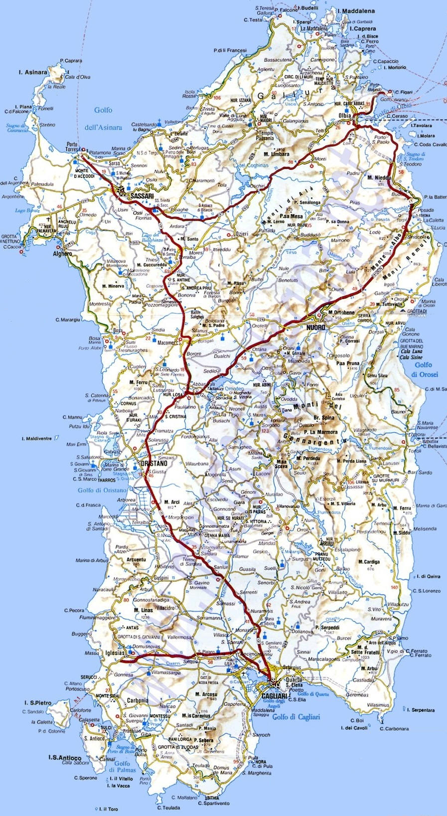 Cartina Sardegna